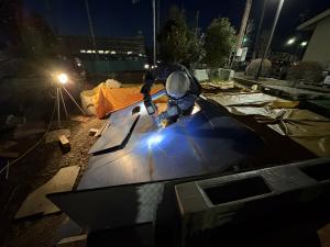 狭隘空間における救助訓練