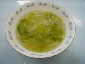 レタスとえのきたけのスープ