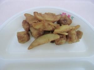 画像(魚とポテトの甘辛ソース)